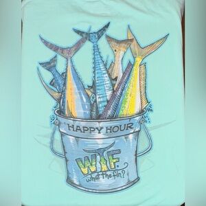 What The Fin WTF Happy Hour Party Bucket T-Shirt Size 3XL